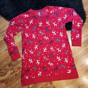 Jaclyn Intimates Red Pajama Sleep Shirt Nightgown Women's Size Large